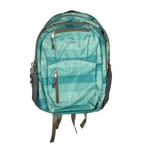 L.L.Bean Comfort Carry Laptop Backpack Green Ombré Stripe 18”x15”x6.5” School‎